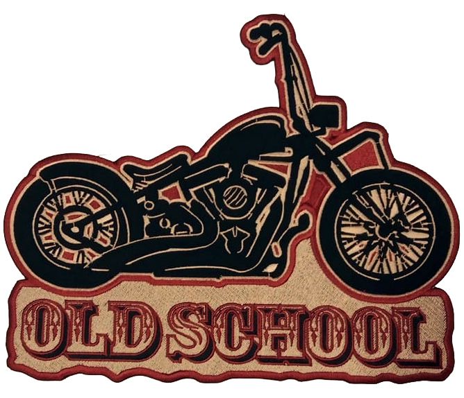 Parche Grande Bordado Old School Moto URA Moto