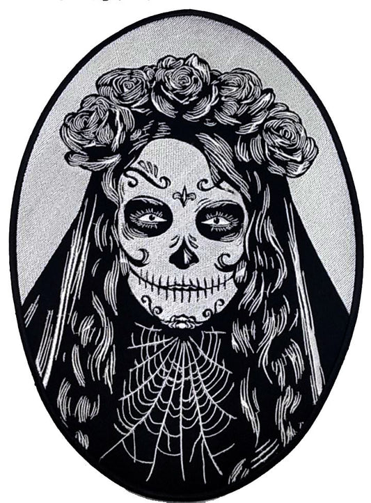 Parche Bordado Calavera Santa Muerte - URA Moto