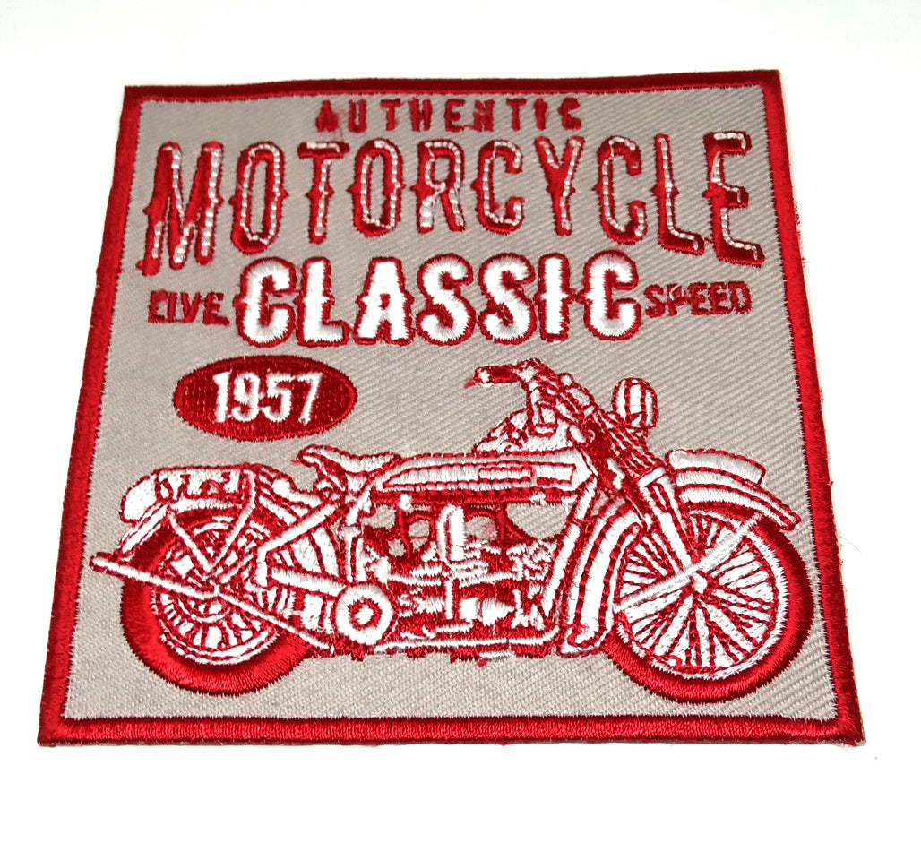 ✗Parche Bordado Vintage Motorcycle 1957 – URA Moto