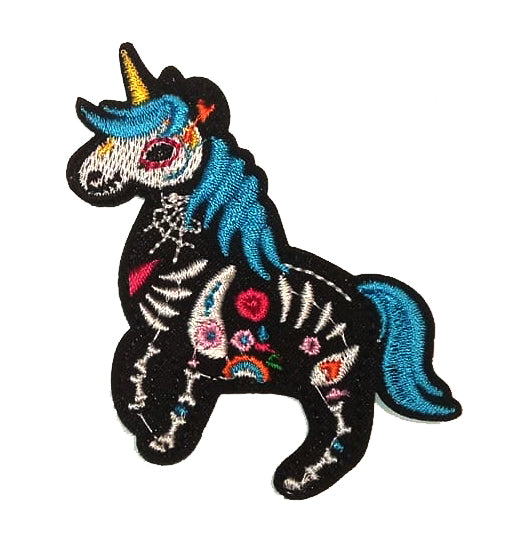 Parche Bordado Unicornio Catrina - URA Moto