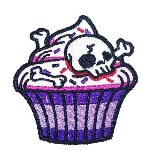 Parche Bordado Muffin Calavera - URA Moto