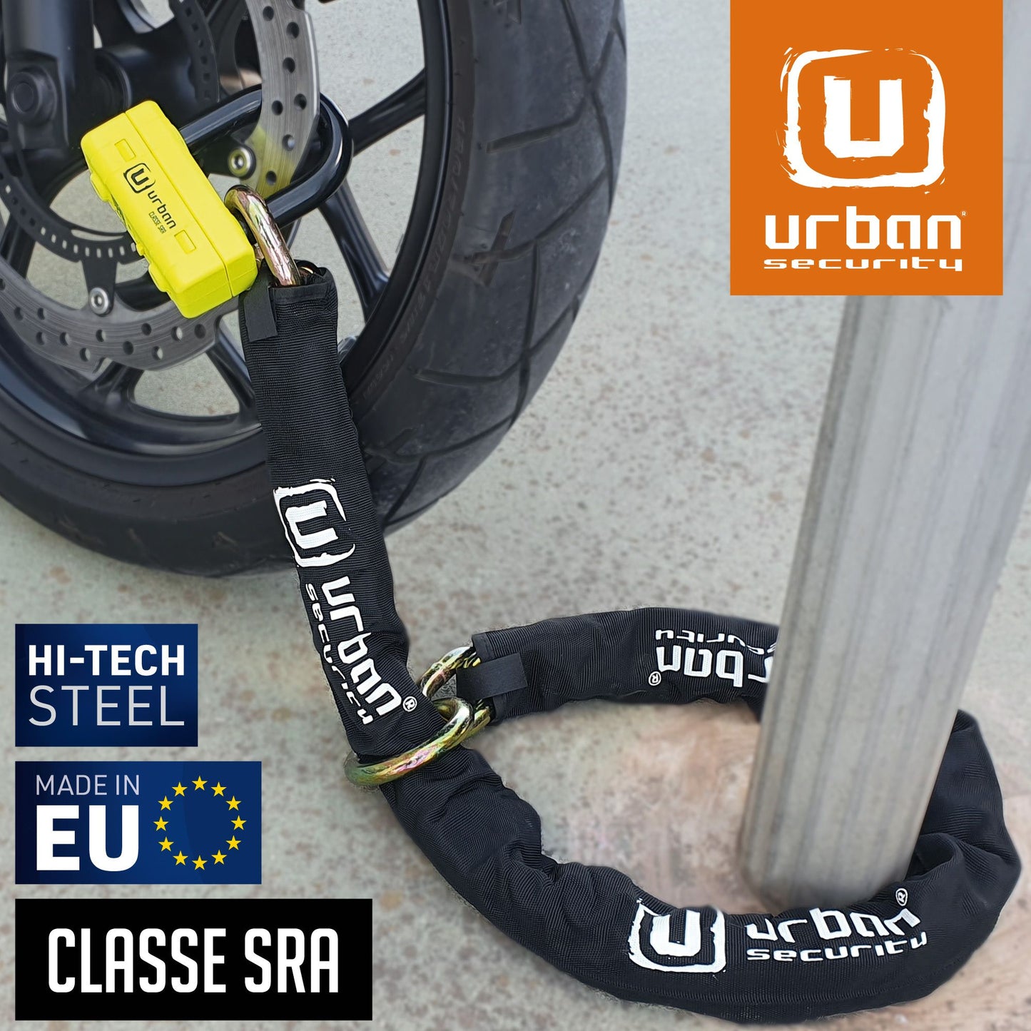 Antirrobo Moto Cadena Urban UR74120L - URA Moto