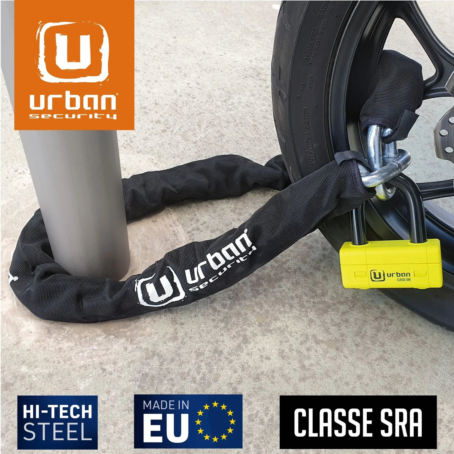 Antirrobo Moto Cadena Urban UR75150 - URA Moto