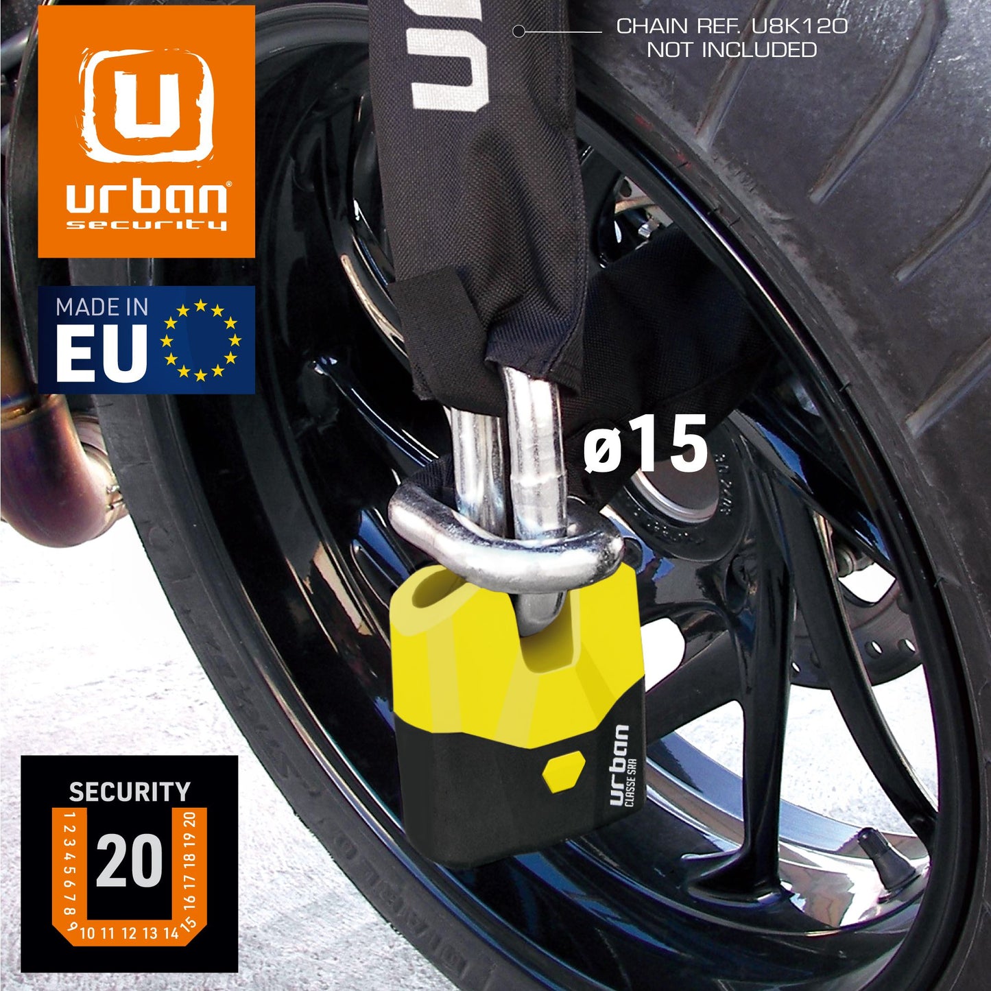 Antirrobo Moto Candado Urban U8K - URA Moto