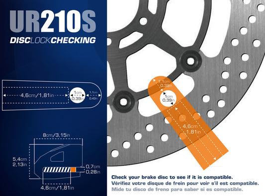 Antirrobo Moto Disco Urban UR210S Cromado - URA Moto
