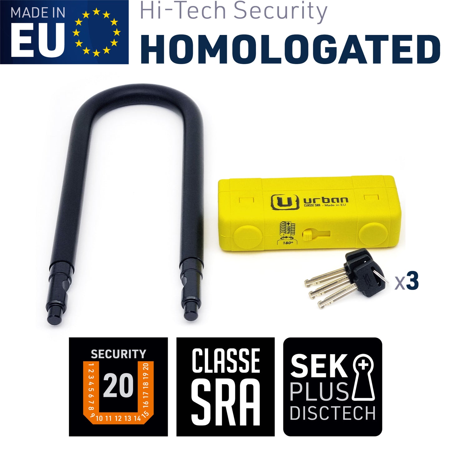 Antirrobo Moto Urban U UR85250Y - URA Moto