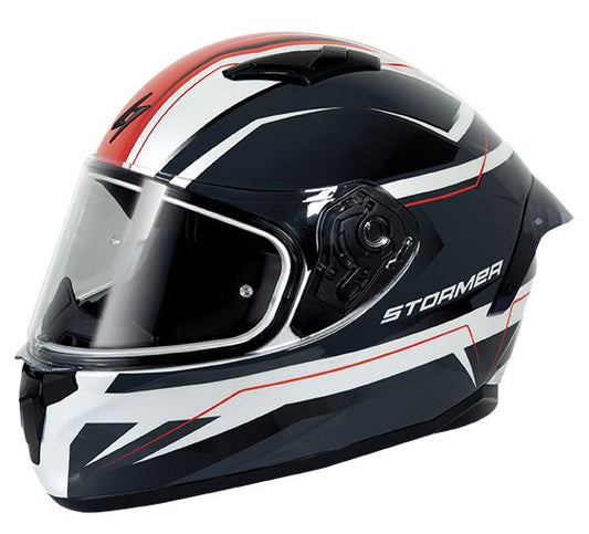 Casco Moto Stormer Integral ZS 601 Star Blanco-Gris-Rojo - URA Moto