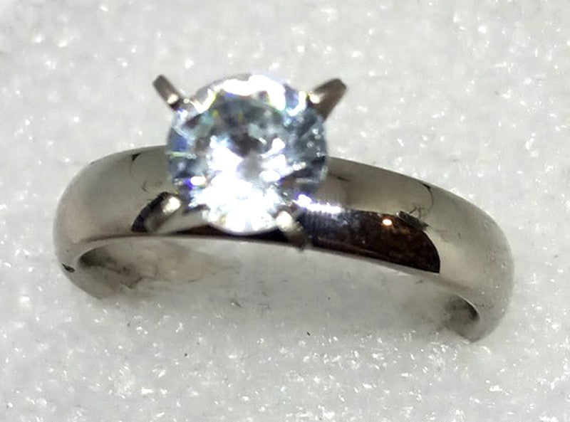 Anillo Acero Alianza con Piedra Zirconita - URA Moto