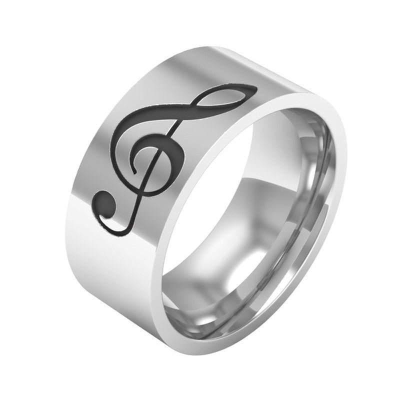 Anillo acero alianza nota musical - URA Moto