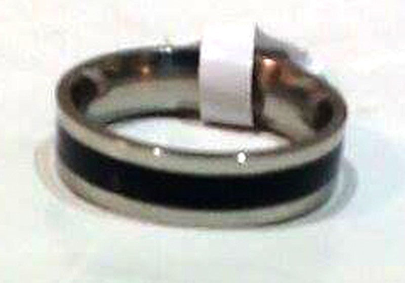 Anillo acero banda negra - URA Moto