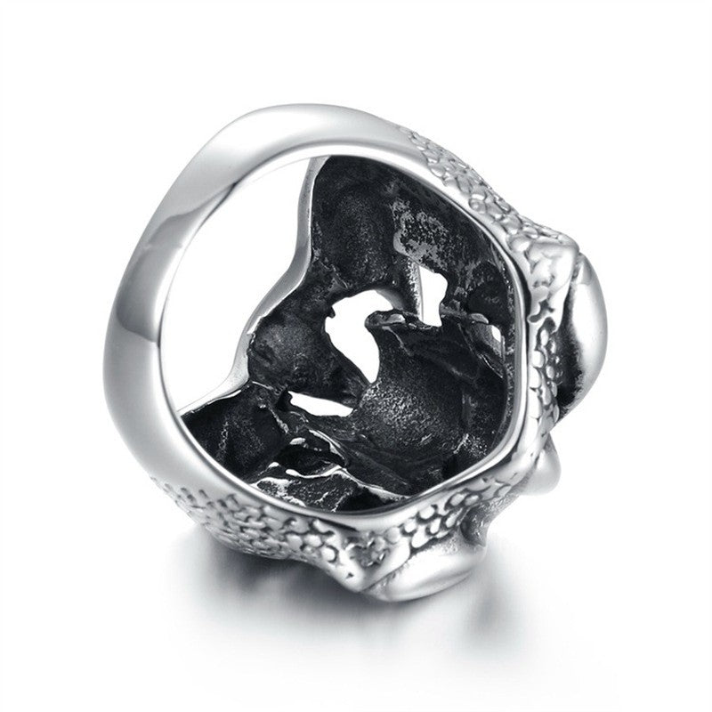 Anillo Acero Calavera Garras Escamas Laterales - URA Moto