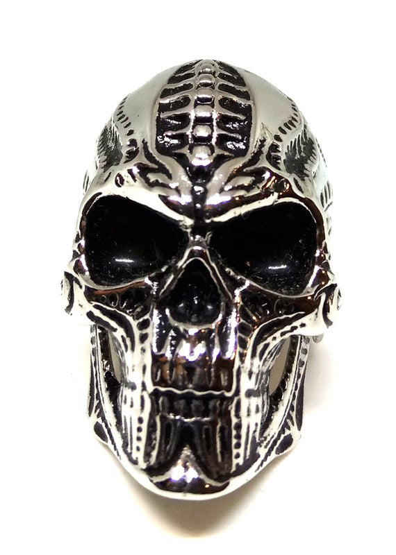 Anillo Acero Calavera Costillas en el Frontal - URA Moto