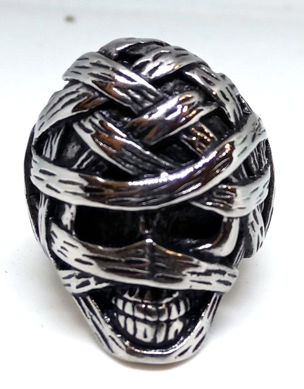 Anillo Acero Calavera Momia - URA Moto