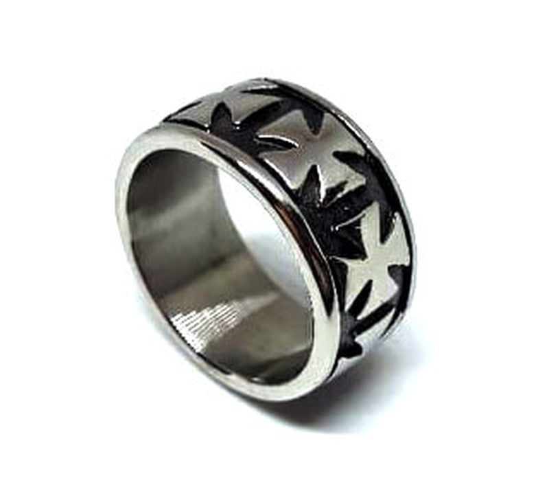 Anillo acero cruz de malta - URA Moto