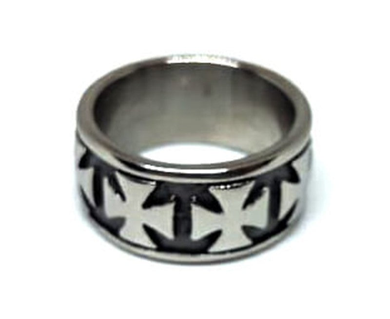 Anillo acero cruz de malta - URA Moto