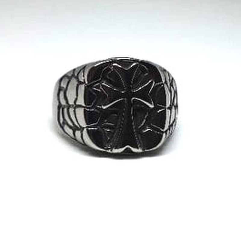 Anillo Acero Cruz lateral labrado - URA Moto