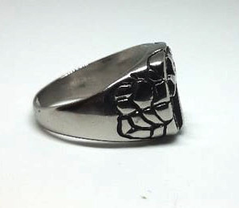 Anillo Acero Cruz lateral labrado - URA Moto