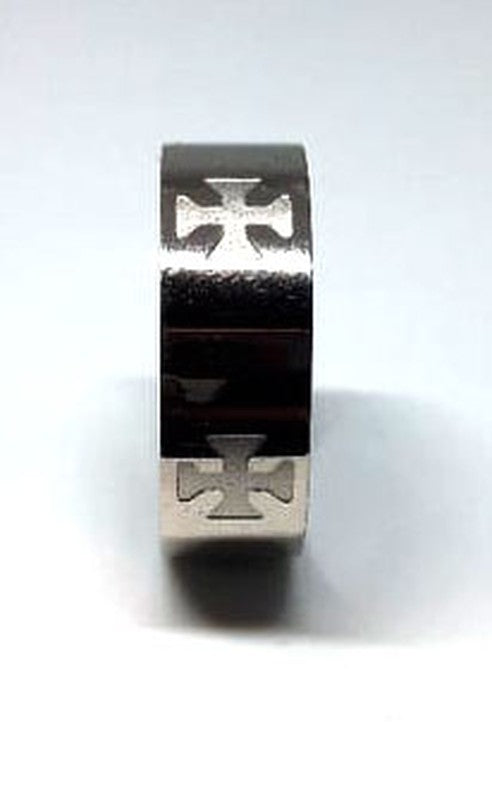 Anillo acero Cruz Malta grabada - URA Moto