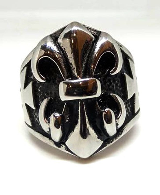 Anillo acero flor de lis - URA Moto