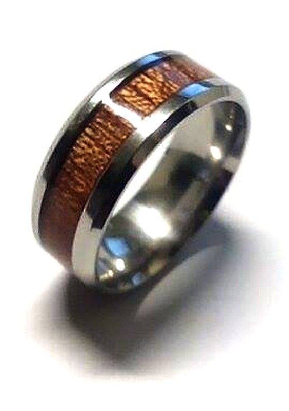 Anillo acero madera roble - URA Moto