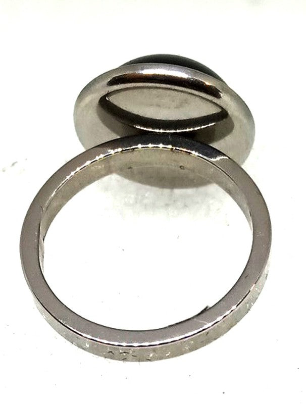Anillo Acero Piedra Turquesa Negra - URA Moto