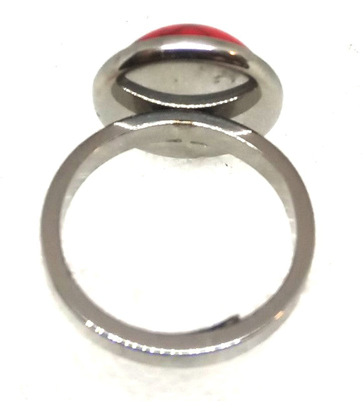 Anillo Acero Piedra Turquesa Roja - URA Moto