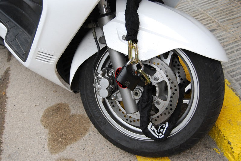 Antirrobo candado aleacion aluminio con alarma negro - URA Moto