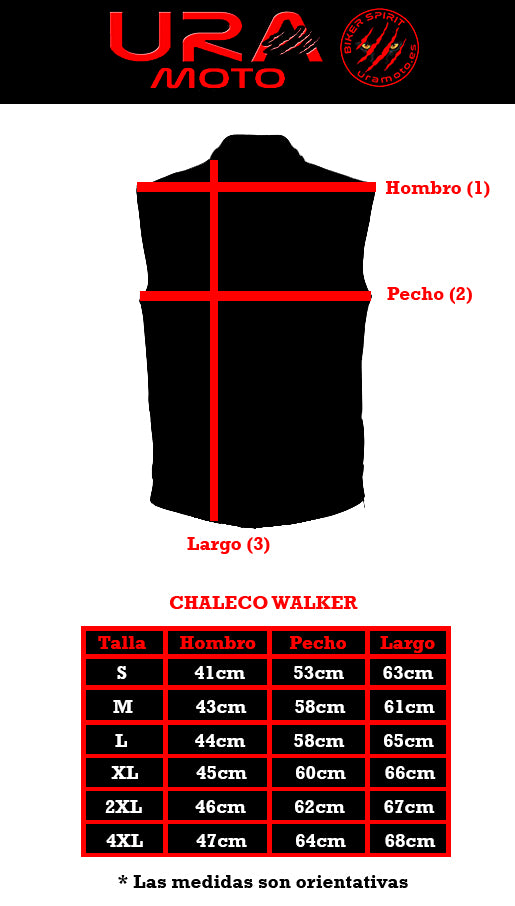 Chaleco piel moto Walker - URA Moto