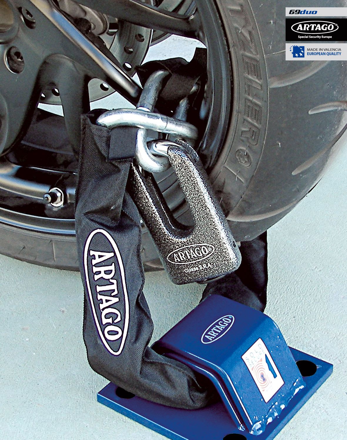 Antirrobo Moto Cadena Artago 69DUO T100 - URA Moto