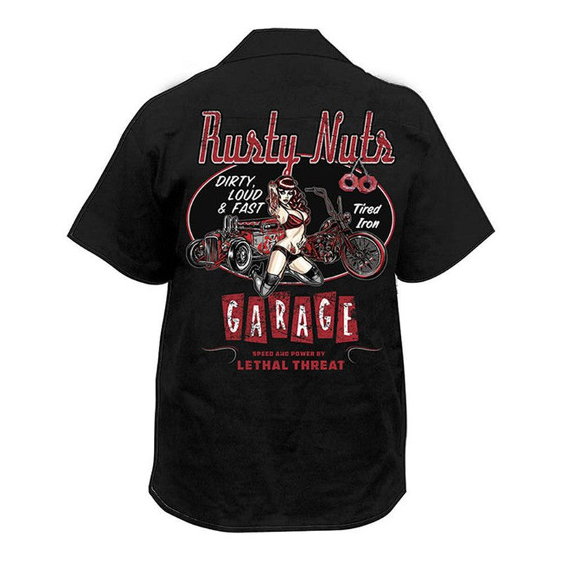 Camisa Lethal Threat Rusty Nuts Negra - URA Moto
