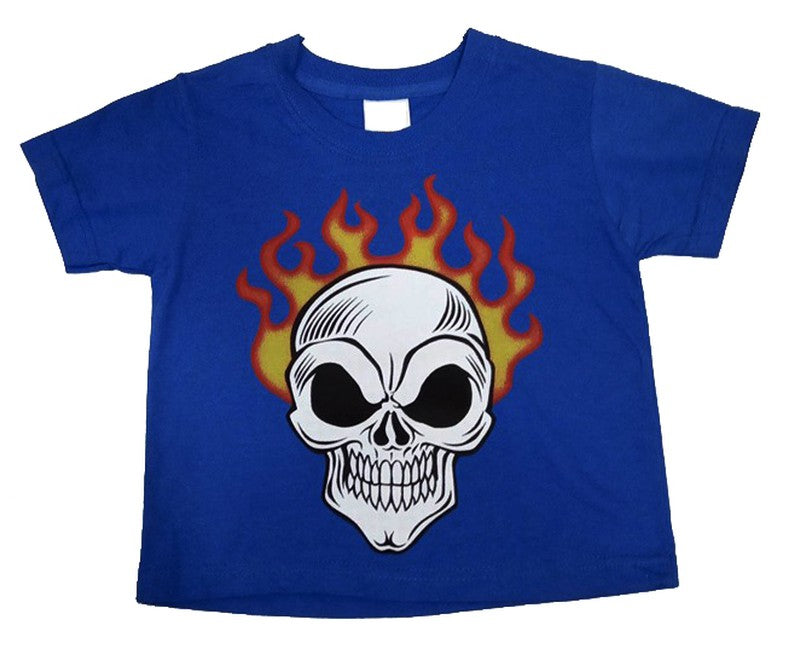 Camiseta Bebé Calavera llamas - URA Moto