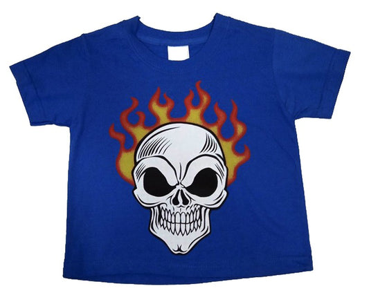 Camiseta Bebé Calavera llamas - URA Moto