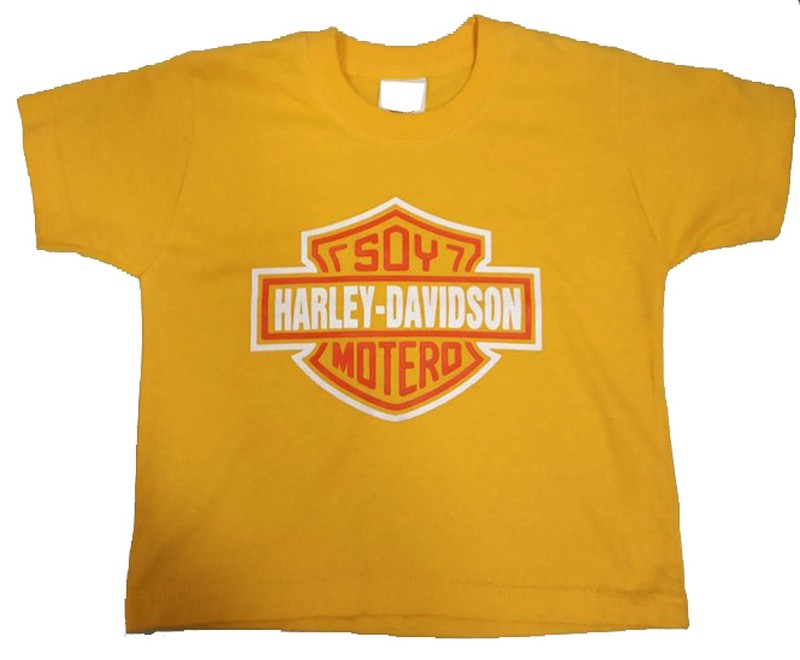 Camiseta Bebé Soy Motero amarilla - URA Moto