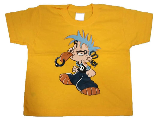 Camiseta Infatil Niño piercings amarilla - URA Moto