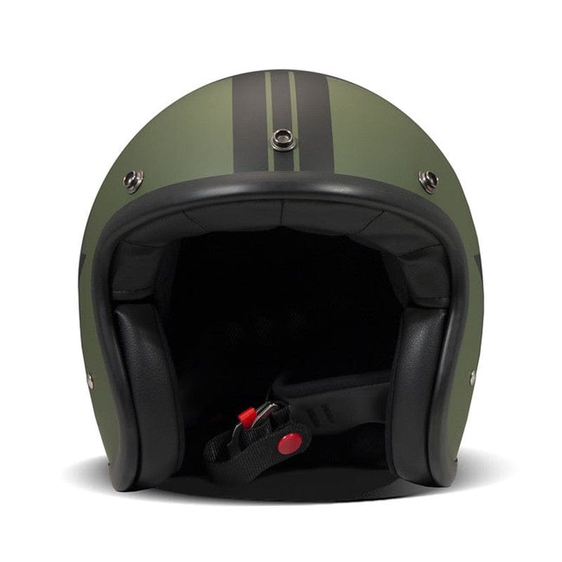 Casco Moto Jet DMD Vintage Black Star Green - URA Moto