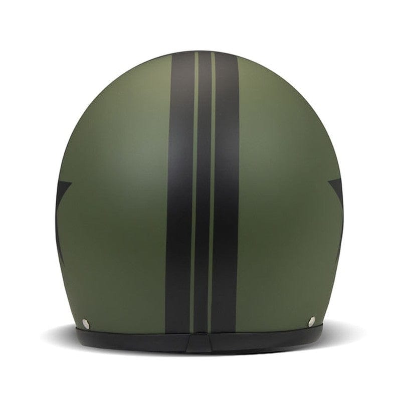 Casco Moto Jet DMD Vintage Black Star Green - URA Moto