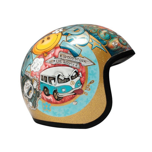 Casco Moto Jet DMD Vintage Woodstock - URA Moto