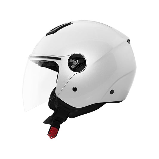 Casco moto Jet CMS D-JET PLAIN Artic White - URA Moto