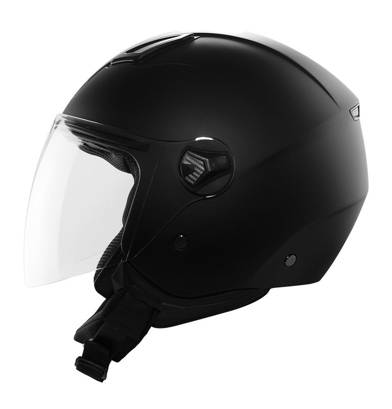 Casco moto CMS Jet PLAIN D-JET Black Matt