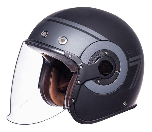 Casco moto SMK Jet Retro Seven Decorado Mate (MA260) - URA Moto