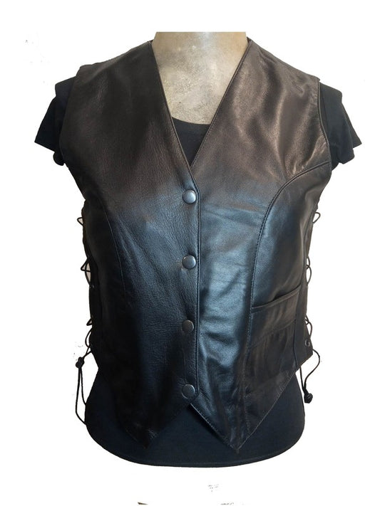 Chaleco moto piel CLASSIC mujer - URA Moto