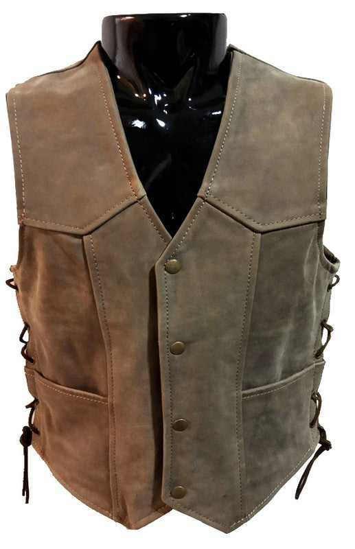 Chaleco piel moto Marrón ANT - URA Moto
