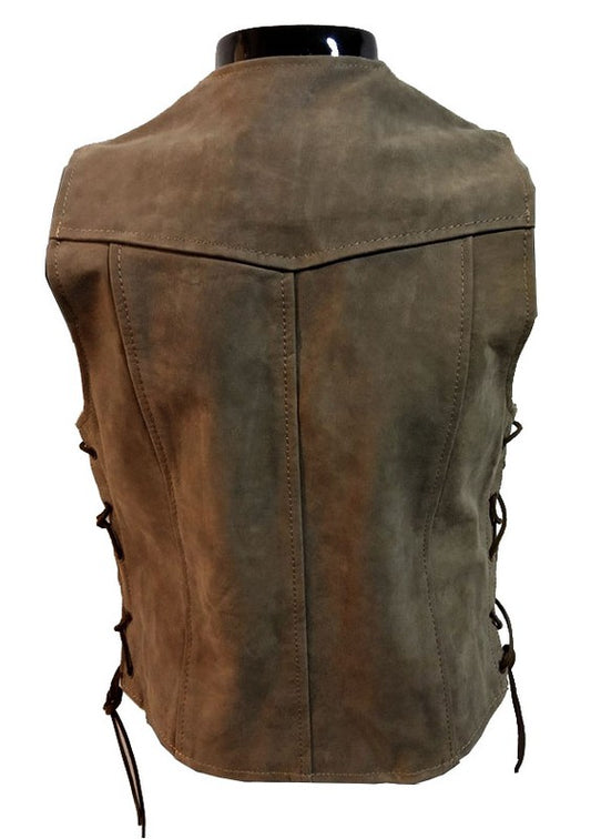 Chaleco piel moto Marrón ANT - URA Moto
