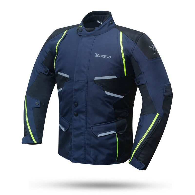 Chaqueta moto Degend Sahara Azul-Negra - URA Moto