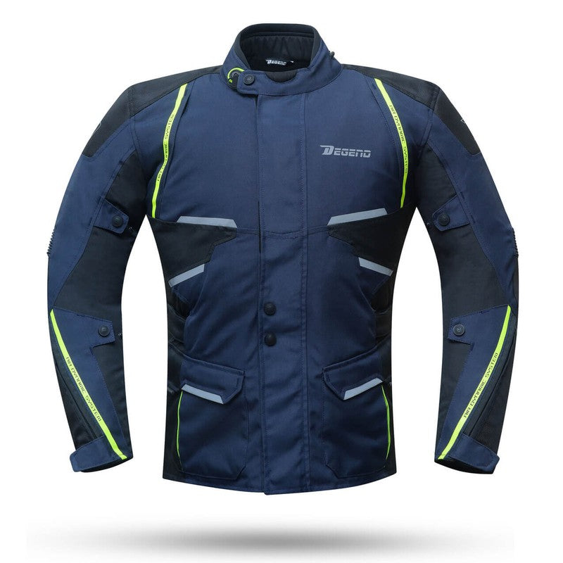 Chaqueta moto Degend Sahara Azul-Negra - URA Moto