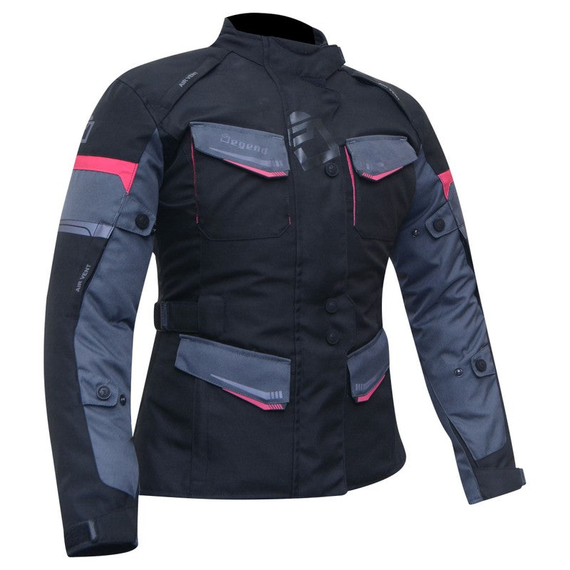 Chaqueta moto mujer Travel Negra-Gris-Violeta Degend - URA Moto