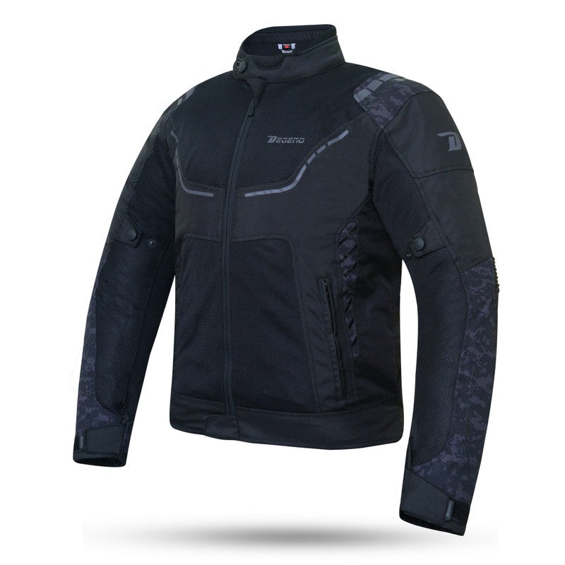 Chaqueta moto verano Breeze Negra-Camuflage - URA Moto