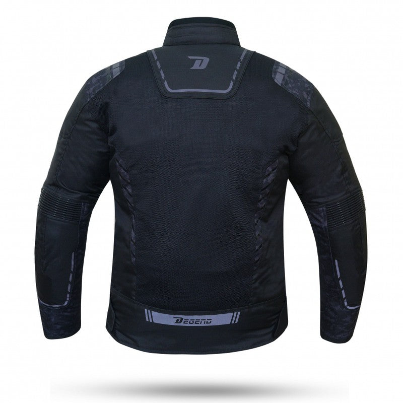 Chaqueta moto verano Breeze Negra-Camuflage - URA Moto