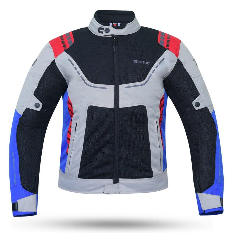 Chaqueta moto verano Degend Breeze Ice-Negro-Rojo-Azul - URA Moto