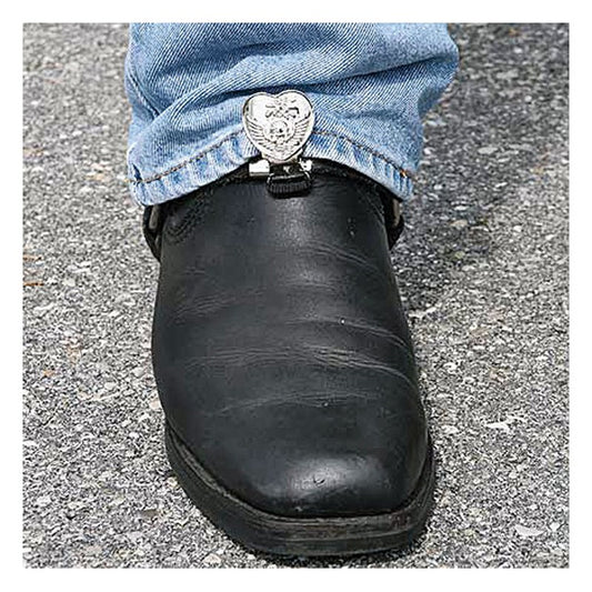 Extensor Bota Pantalón Biker Corazón Cromado - URA Moto